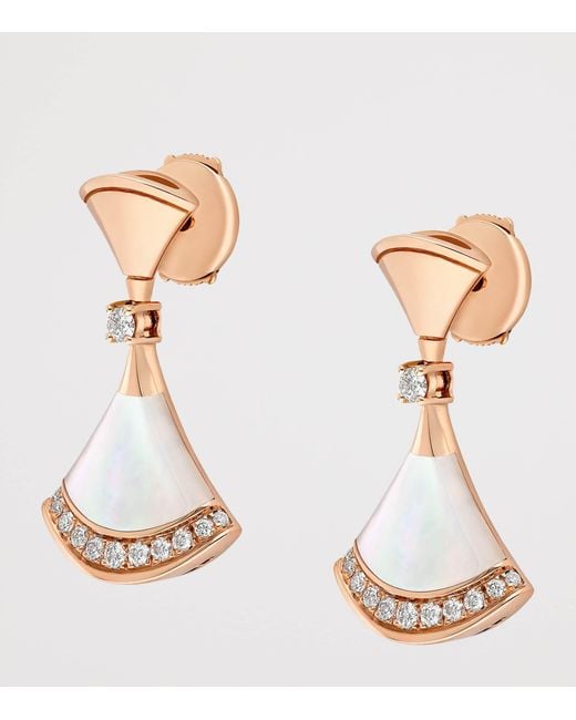 BVLGARI White Diamond And Mother-Of-Pearl Divas' Dream Earrings