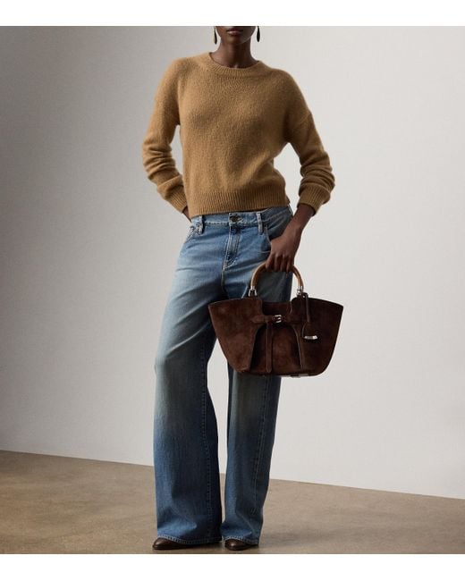 Ralph Lauren Natural Cashmere-Silk Crew-Neck Sweater