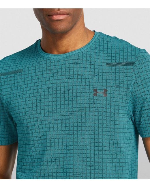 Under Armour Green Seamless Grid T-shirt for men