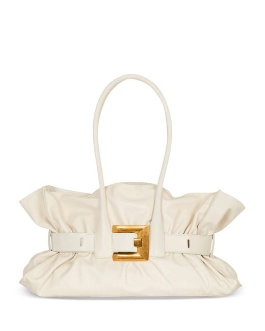 Balmain White Large Leather Anthem Shoulder Bag