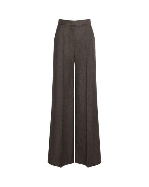 Max Mara Brown Virgin Wool Wide Trousers