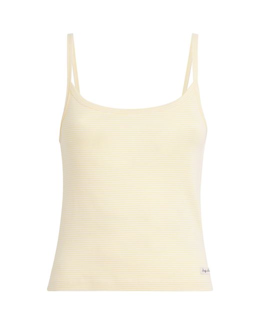 Sporty & Rich Natural Cotton Signature Stripe Tank Top
