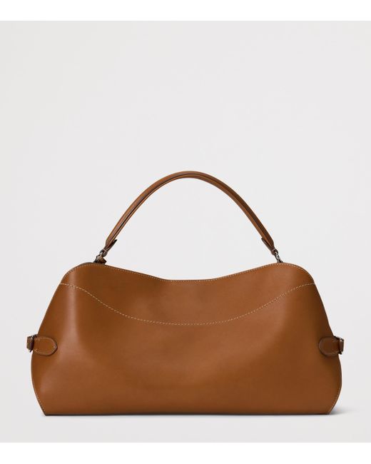 Ralph Lauren Brown Leather Rl 888 Top Handle Bag