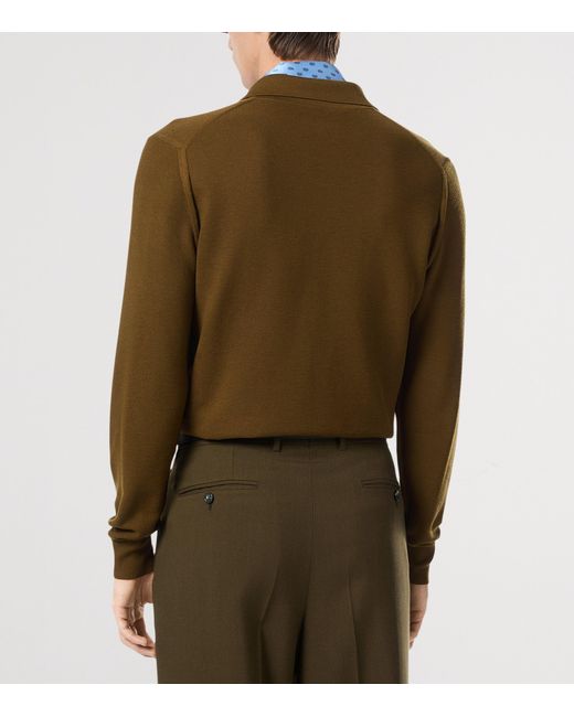 Tom Ford Green Silk-Cotton Polo Shirt for men