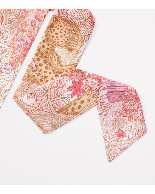 Cartier Pink Silk Panthère Greenhouse Twilly
