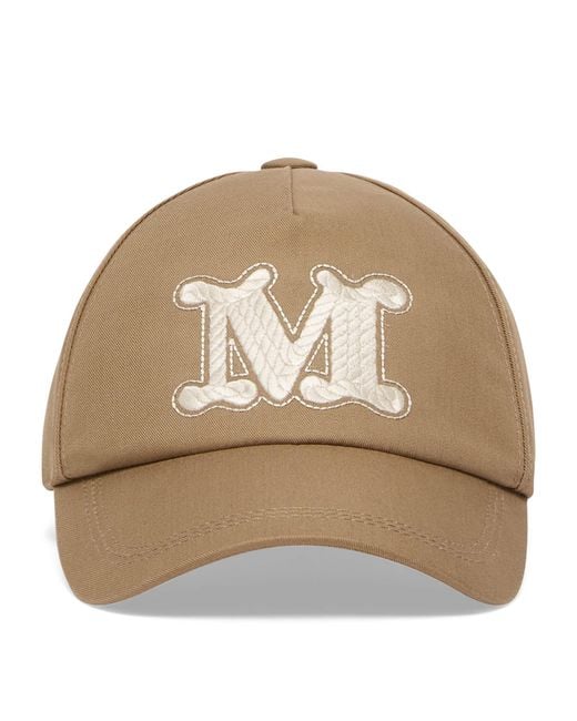 Max Mara Natural Cotton Monogram Cap
