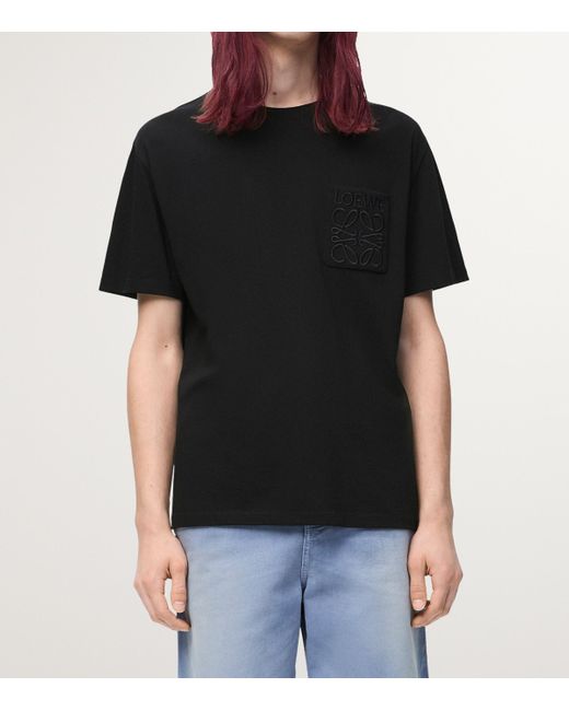 Loewe Black Pocket Anagram T-Shirt for men