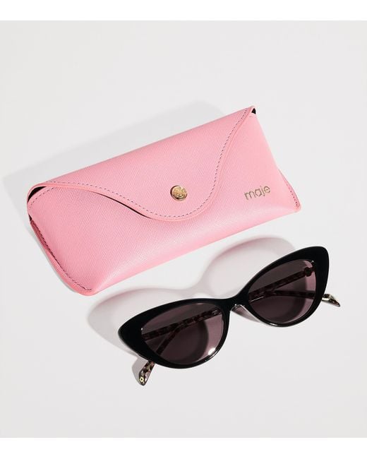 Maje Brown Acetate Cat Eye Sunglasses