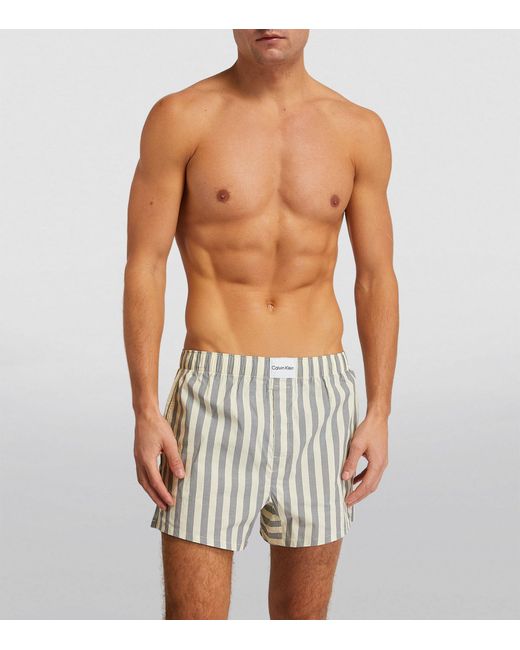 Calvin Klein Gray Stretch-cotton Boxer Shorts for men