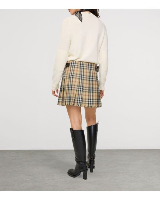 Burberry Metallic Wool Check Mini Kilt