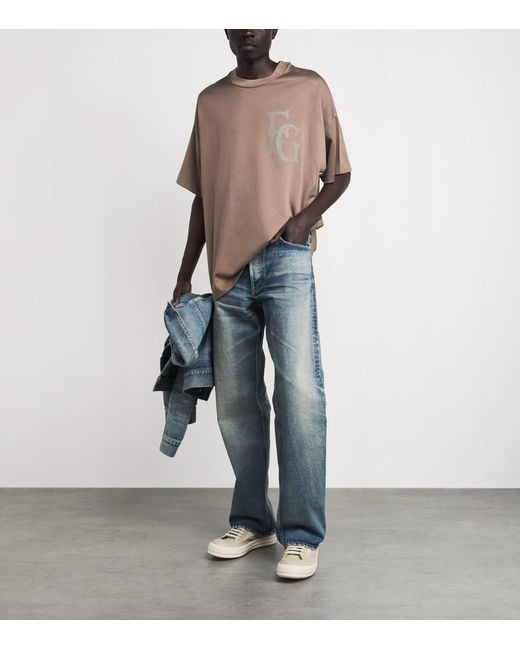Fear Of God Brown Cotton-Blend Logo T-Shirt for men