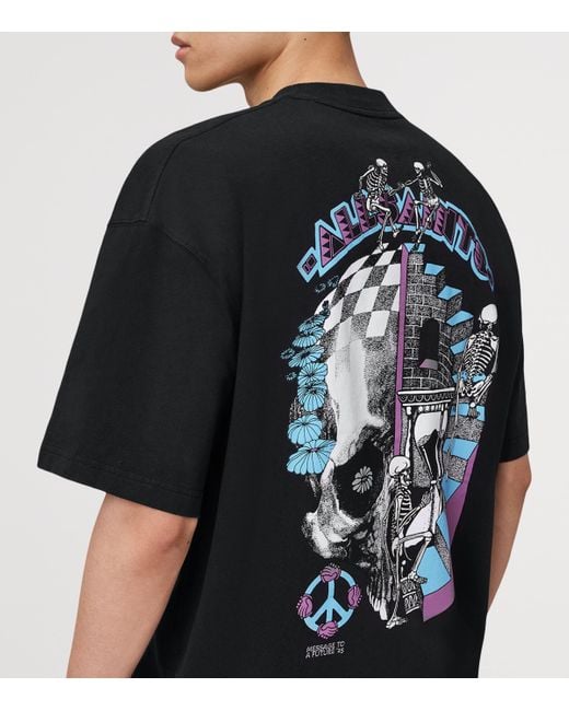 AllSaints Black Organic Cotton Reincarnate T-Shirt for men
