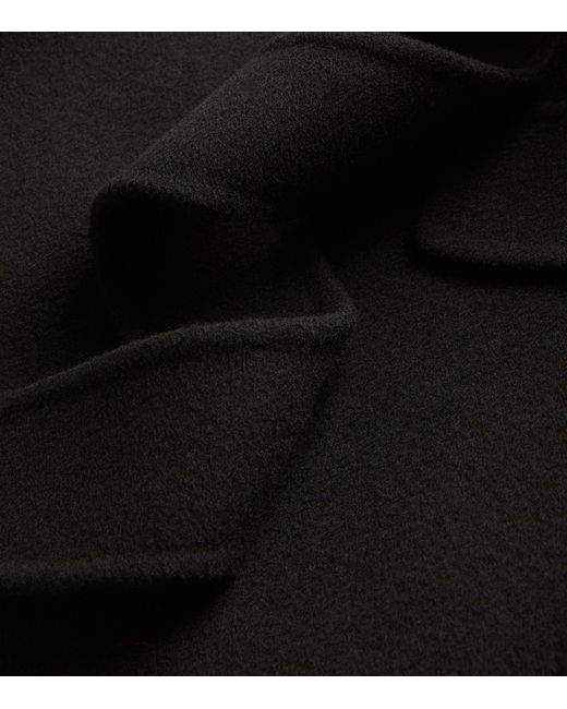 Max Mara Black Virgin Wool Sleeveless Belted Coat
