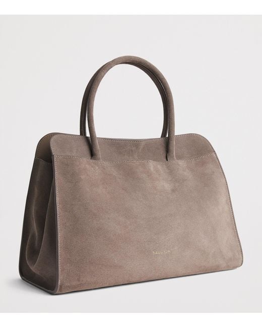 Fabiana Filippi Brown Large Suede Josephine Top-Handle Bag