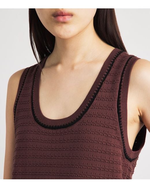 Varley Purple Cotton Knit Gideon Tank Top