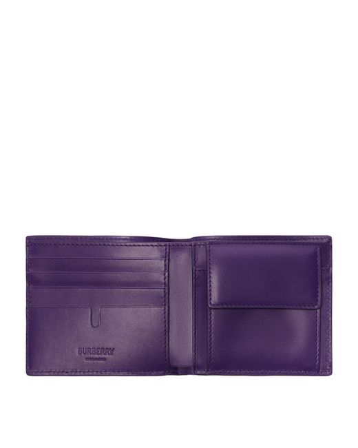 Check Leather Bifold Coin Wallet in Vine - Men | Burberry® Official