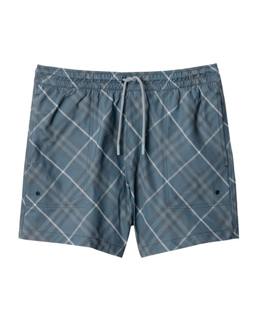 Burberry Blue Check Swim Shorts for men