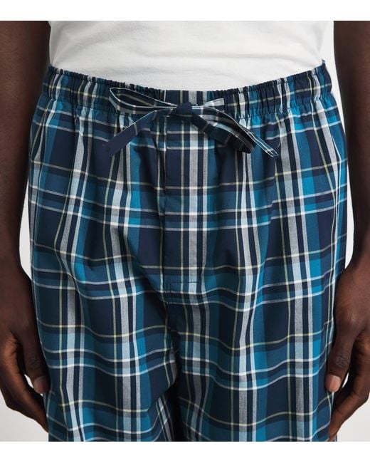 Derek Rose Blue Check Barker Pyjama Bottoms for men