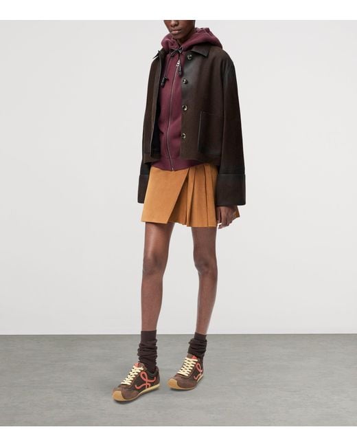 Loewe Brown Lambskin Turn-Up Jacket