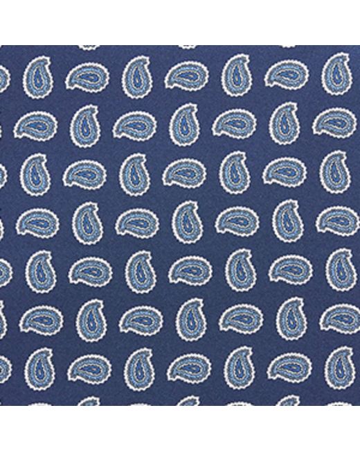 Isaia Blue Paisley Print Pocket Square for men
