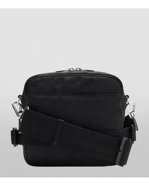 Burberry Black Jacquard-check Cross-body Bag for men