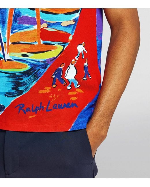Polo Ralph Lauren Blue Sail Print Polo Shirt for men