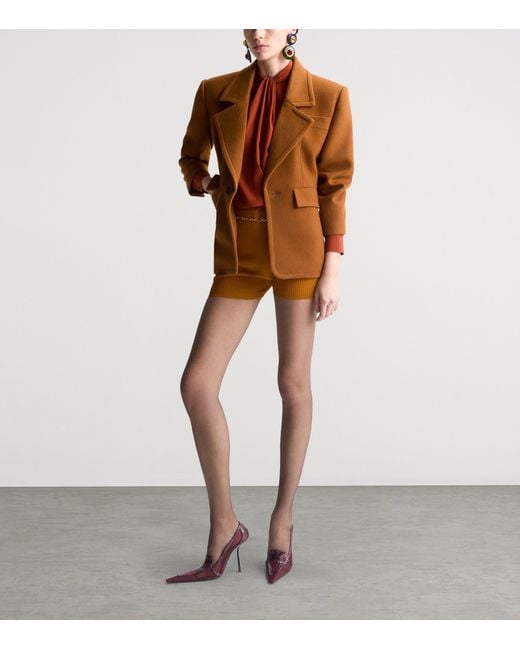 Saint Laurent Brown Wool Single-Breasted Blazer
