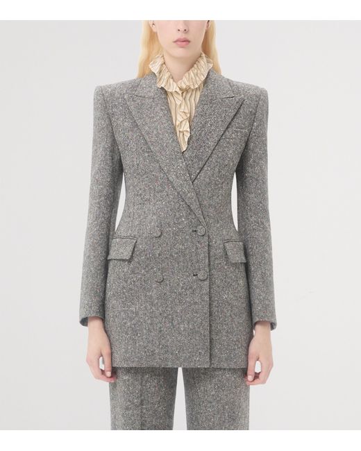 Valentino Gray Virgin Wool-Blend Pea Coat