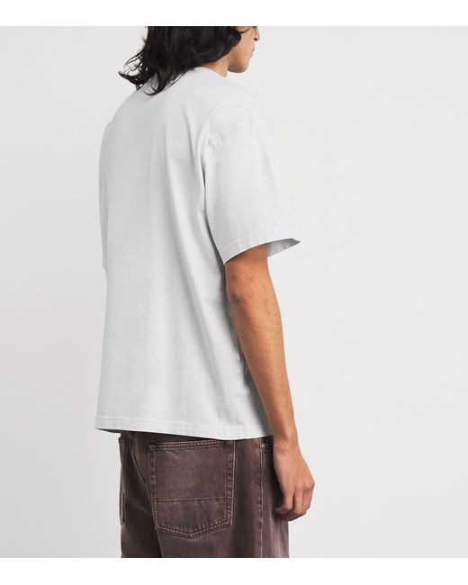 Stone Island White Cotton Logo-Pocket T-Shirt