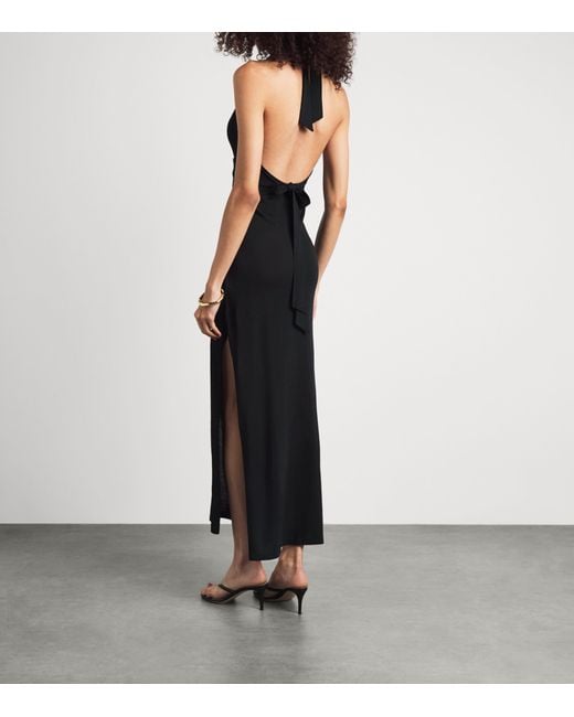 Away That Day Black Mozambique Knitted Maxi Dress