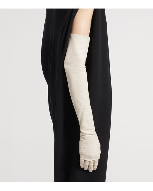 Balenciaga White Leather Gloves
