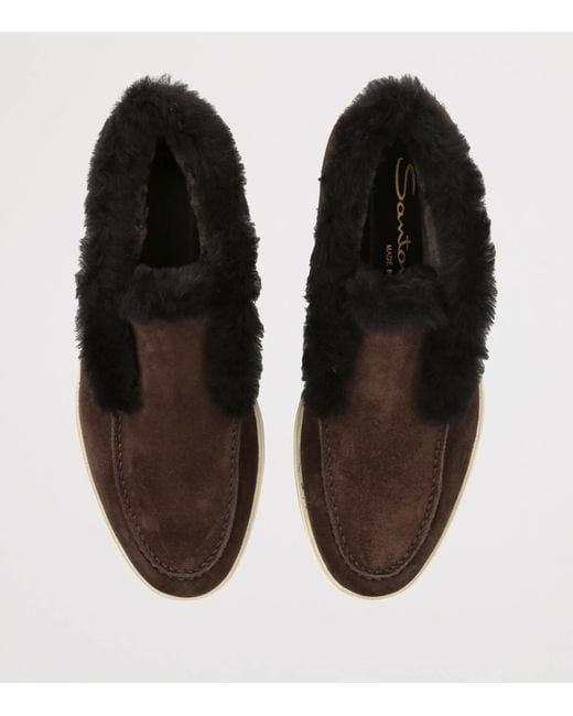 Santoni Brown Suede Fortune Ankle Boots