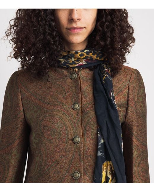 Etro Brown Paisley Cropped Jacket