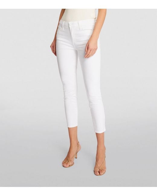 PAIGE White Cropped Hoxton High-Rise Skinny Jeans