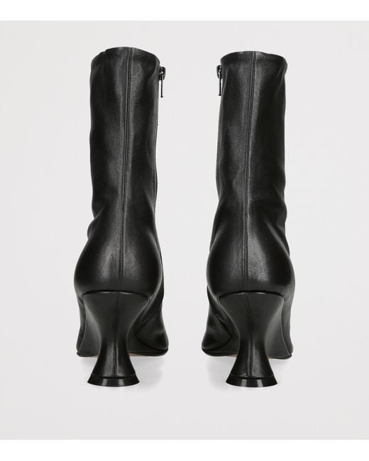 Dries Van Noten Black Leather Ankle Boots 60