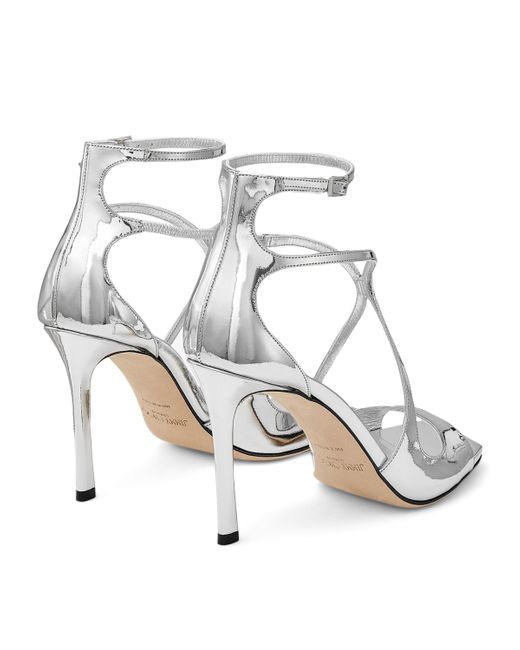 Jimmy Choo White Azia 95 Leather Heeled Sandals