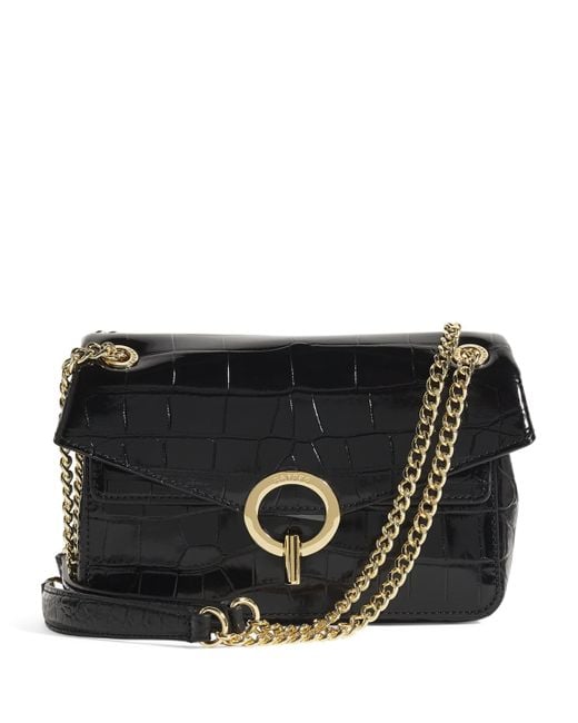 Sandro Black Leather Yza Shoulder Bag