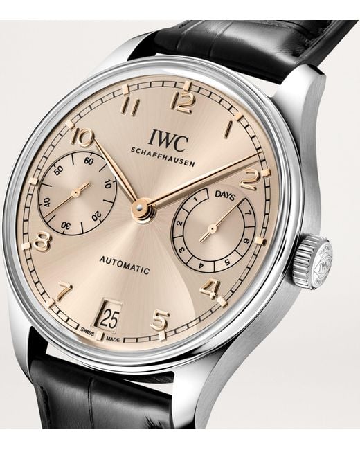 Iwc Metallic Stainless Steel Portugieser Automatic Watch 42mm for men