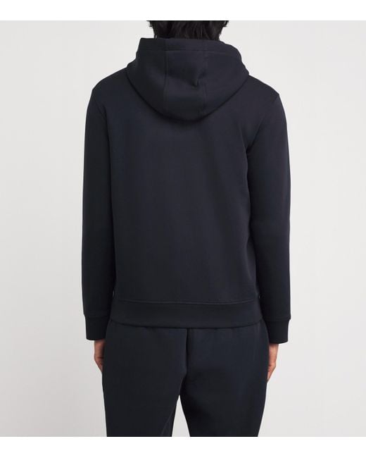 Emporio Armani Blue Double-Jersey Zip-Up Hoodie for men