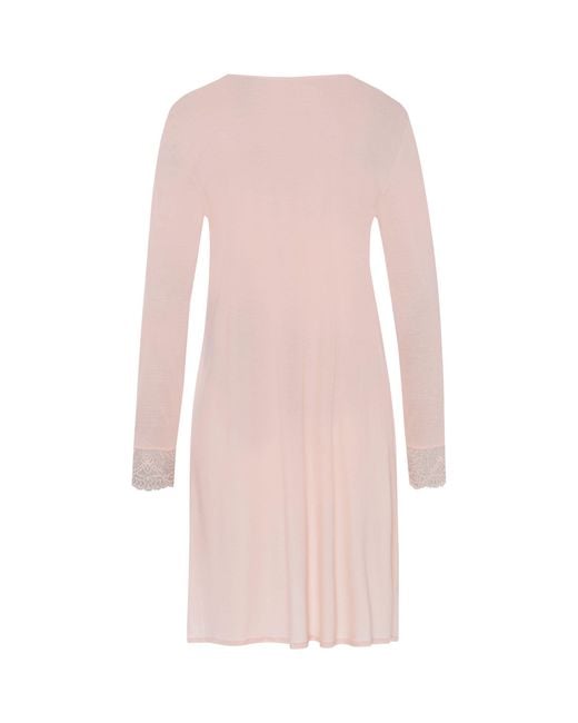 Hanro Pink Long-sleeve Josephine Nightdress