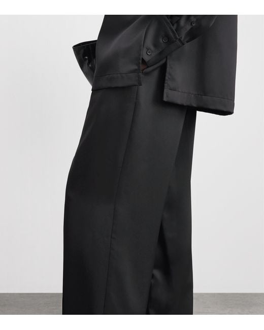 Camilla & Marc Black Satin Drawstring Trousers