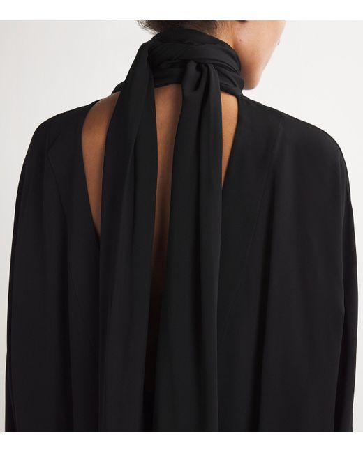 Khaite Black Silk High-Neck Bex Top