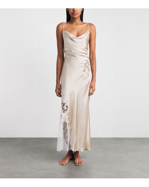 Torlowei White Silk-Lace Elsa Slip Dress