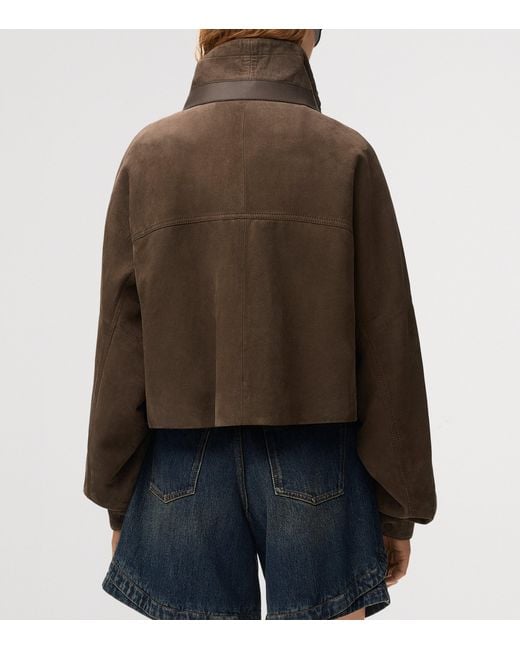 Loewe Brown Suede Bomber Jacket