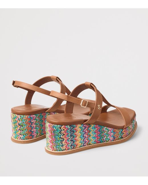 Jimmy Choo Brown Theia 60 Leather Wedge Sandals