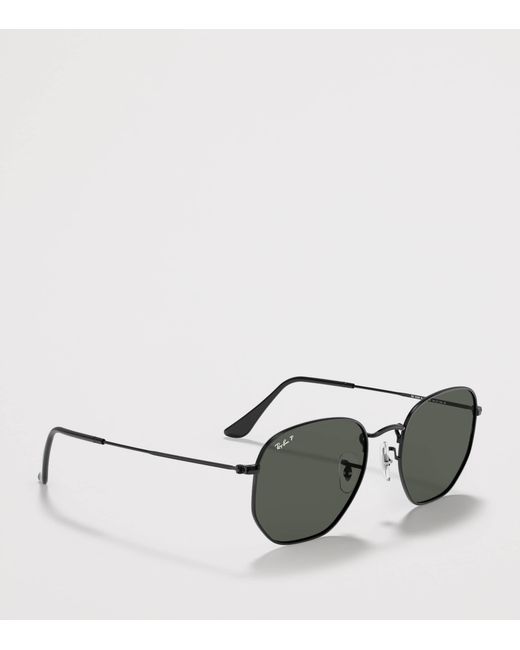 Ray-Ban Gray Metal Hexagonal Irregular Sunglasses