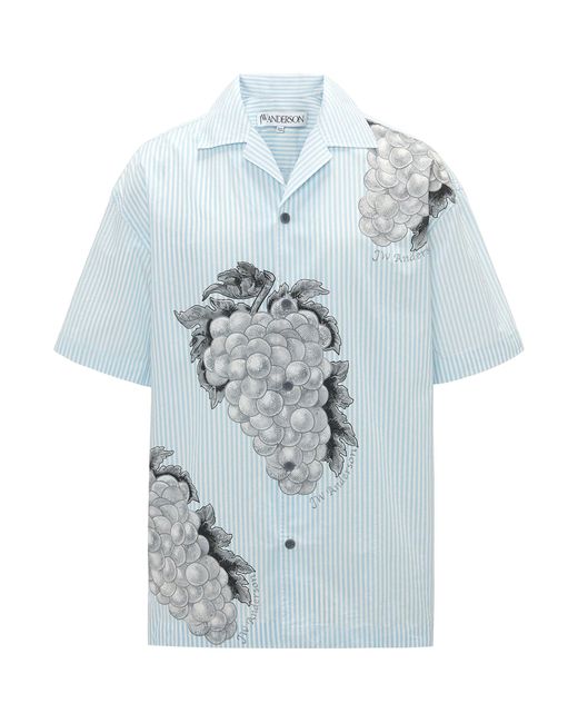 J.W. Anderson Blue Cotton Grape Print Shirt for men