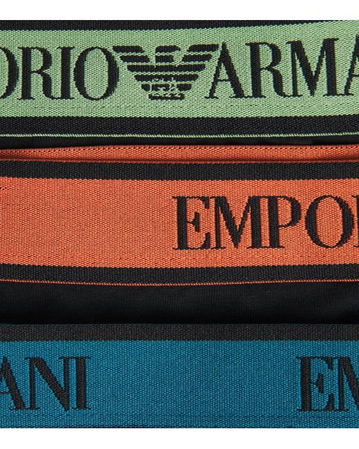Emporio Armani Black Stretch-Cotton Logo Trunks for men