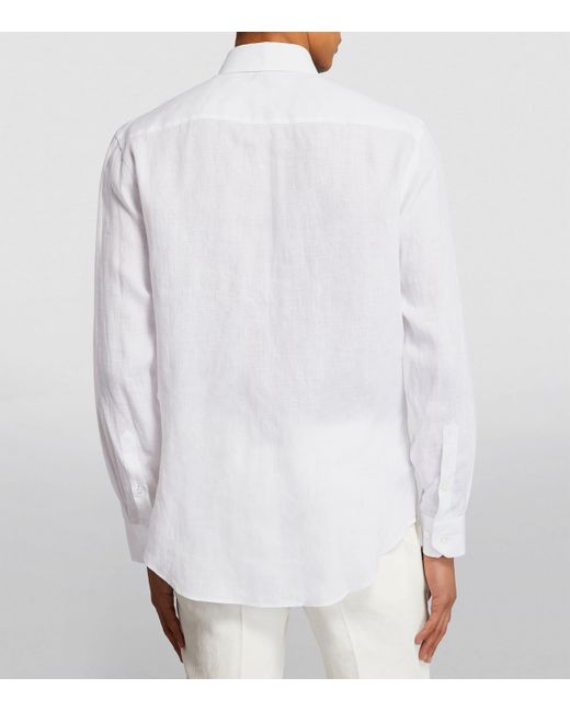 Giorgio Armani White Linen Shirt for men