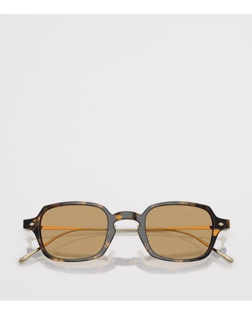 Giorgio Armani Brown Tortoiseshell Rectangle Sunglasses for men